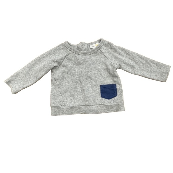 Bloomie’s Baby Top Gray w/ Blue Pocket Baby/Infant Boy Size 6 Months - Picture 2 of 6